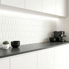 Elongate White Matt 29cm x 27.6cm (4.3cm x14.8cm) Mosaic Tile