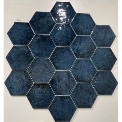 Esamarine Blue 16.2cm x 18.5cm Hexagon Wall Tile