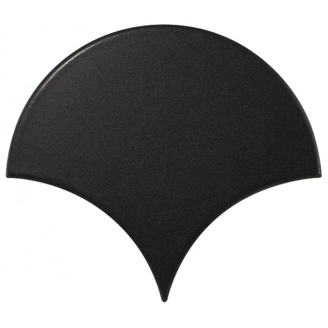 Fan Black Matt 10.6cm x 12cm Wall Tile