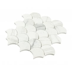 Fan Calacatta Gold 28.5cm x 28.5cm Mosaic Tile
