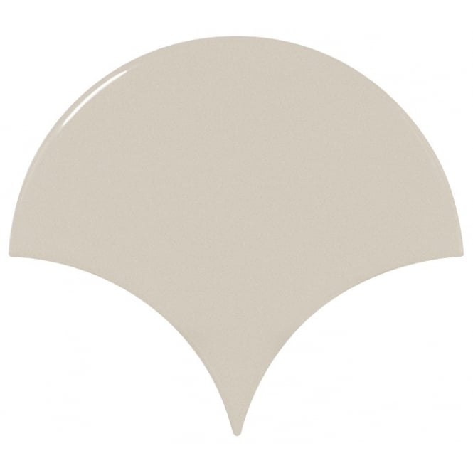 Fan Greige Gloss 10.6cm x 12cm Wall Tile