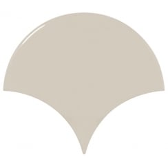 Fan Greige Gloss 10.6cm x 12cm Wall Tile