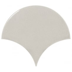 Fan Light Grey Gloss 10.6cm x 12cm Wall Tile