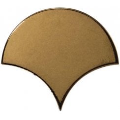 Fan Metallic Gold Gloss 10.6cm x 12cm Wall Tile