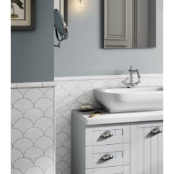 Fan White Gloss 10.6cm x 12cm Wall Tile