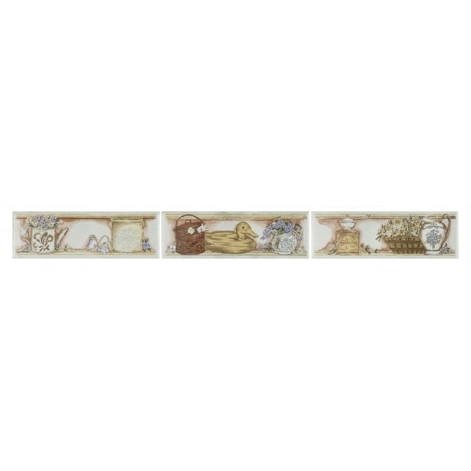 Fireside New England 5cm x 15cm Border Tile Set (Box of 6)
