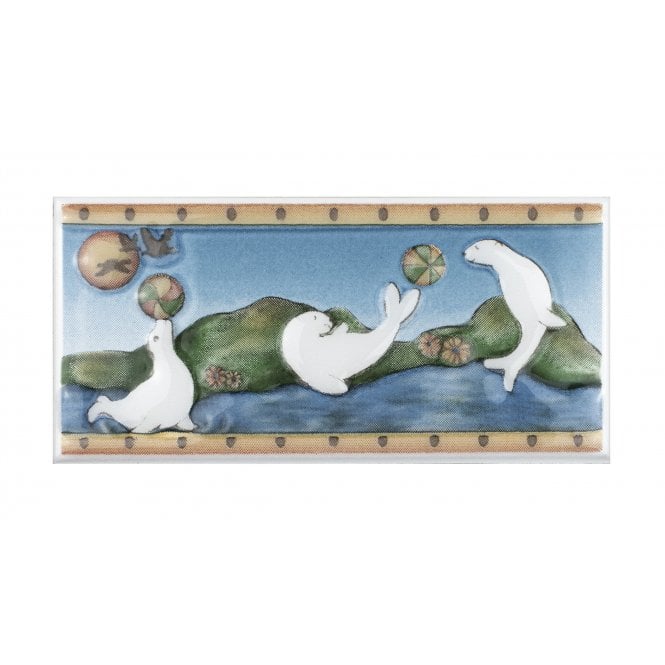 Focas Sealion 7.5cm x 15cm Border Tile