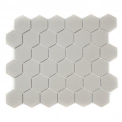 Full Body Hexagon Matt Light Grey Mosaic (5.1cm x 5.1cm)  32.5cm x 28.1cm Wall & Floor Tile