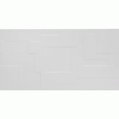 Function and Form Patchwork White Satin 24.8cm x 49.8cm Wall Tile