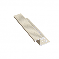 Genesis 22.5mm Sand Stone Aluminium Tile-In Pro Step Edge Outdoor Tile Trim 2.8m