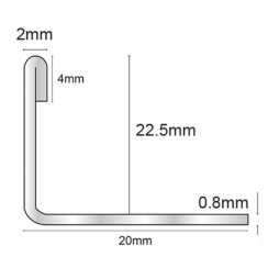 Genesis 22.5mm Stainless Steel Brushed Straight Edge Outdoor Tile Trim 2.5m