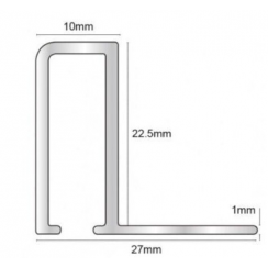 Genesis 22.5mm x 10mm Granite Aluminium Square Edge Outdoor Tile Trim 2.5m