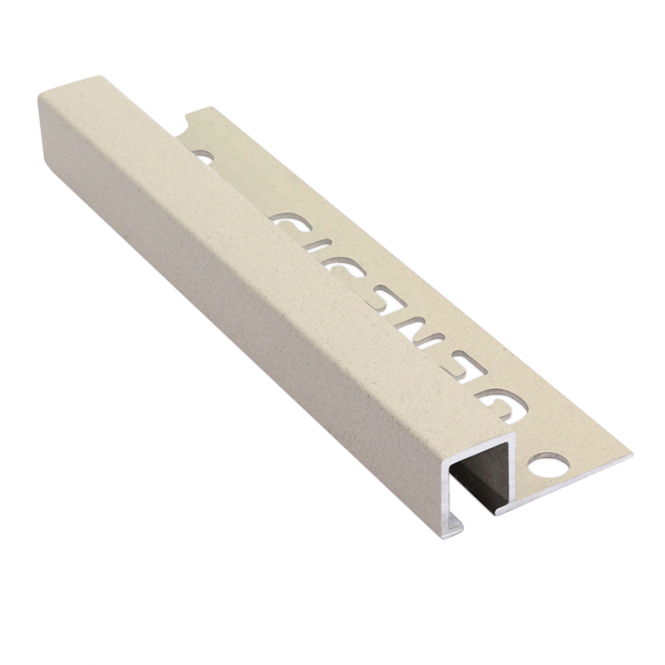 Genesis 22.5mm x 10mm Sand Stone Aluminium Square Edge Outdoor Tile Trim 2.5m