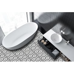 Geometric Hexagon Monochrome 30.3cm x 40cm (2.3cm x 2.3cm) Mosaic Tile