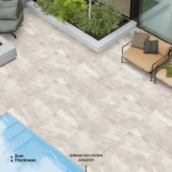 Girnar Ash 60cm x 90cm x 2cm Outdoor Floor Tile