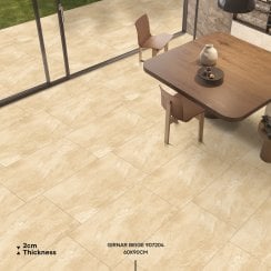 Girnar Beige 60cm x 90cm x 2cm Outdoor Floor Tile 21.5 SQM (40 pieces) Project Pack