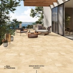 Girnar Beige 60cm x 90cm x 2cm Outdoor Floor Tile