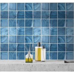 Glacier Blue Wood 30cm x 30cm Mosaic Tile