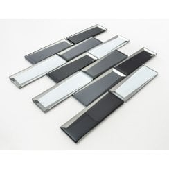 Glass Black Mix 30cm x 30cm Mosaic Tile