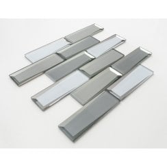 Glass Grey Mirror Mix 30cm x 30cm Mosaic Tile