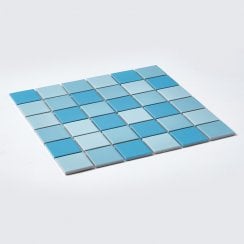 Gloss Blue Mix 30.6cm x 30.6cm (4.8cm x 4.8cm) Mosaic Tile