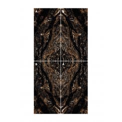 Gold Galaxy Black Bookmatch 4 tile set Wall & Floor Tile
