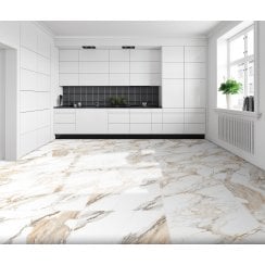 Gold Sugar Effect 60cm x 120cm Marble Effect Tiles