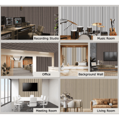 Golden Black Matt Acoustic Wood Panel 240cm x 60cm x 21mm