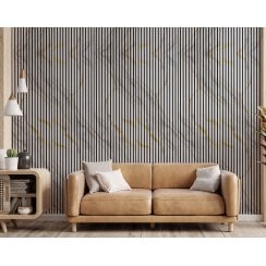 Golden White Gloss Acoustic Wood Panel 240cm x 60cm x 21mm