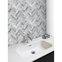 Goya Honed Marble 28cm x 30.5cm Herringbone Mosaic Tile