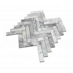 Goya Honed Marble 28cm x 30.5cm Herringbone Mosaic Tile