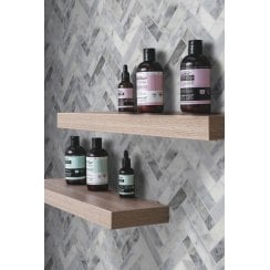 Goya Honed Marble 28cm x 30.5cm Herringbone Mosaic Tile