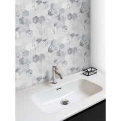 Goya Honed Marble 28cm x 30.5cm Hexagon Mosaic Tile