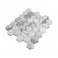 Goya Honed Marble 28cm x 30.5cm Hexagon Mosaic Tile