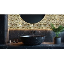 Gravity Aluminium Arrow Gold 28.1cm x 28.5cm (1cm x 4cm) Mosaic Tile