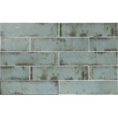 Grunge Aqua 7.5cm x 30cm Wall Tile