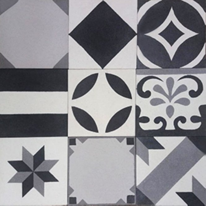 Handmade Cool Mix Encaustic Tiles - Set 2
