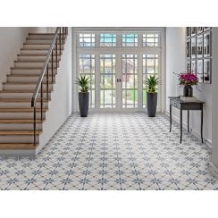 Havana White Flower 20cm x 20cm Wall & Floor Tile