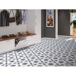 Havana White Herald 22.5cm x 22.5cm Wall & Floor Tile