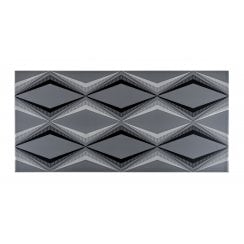 Hemingway Diamond Décor Charcoal  25 x 50cm Wall Tile
