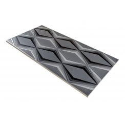 Hemingway Diamond Décor Charcoal  25 x 50cm Wall Tile