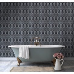 Hemingway Diamond Décor Charcoal  25 x 50cm Wall Tile