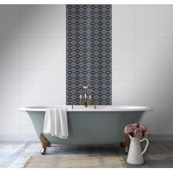 Hemingway Diamond Décor Charcoal  25 x 50cm Wall Tile