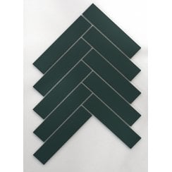 Herringbone Buckingham Green Matt  20.9cm x 24.7cm (3.2cmx 14.5cm) Wall & Floor Mosaic