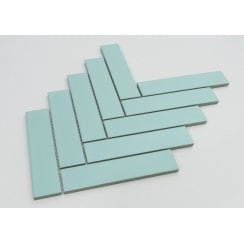 Herringbone Mint Green Matt 20.9cm x 24.7cm (3.2cmx 14.5cm) Wall Mosaic