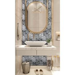Herringbone Mother Of Pearl Black (1.5cm x 3cm) 27cm x 28.7cm Mosaic Tile