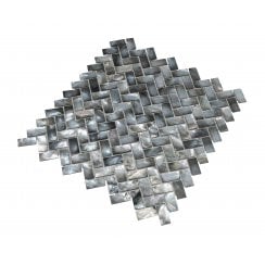 Herringbone Mother Of Pearl Black (1.5cm x 3cm) 27cm x 28.7cm Mosaic Tile