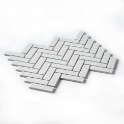 Herringbone White Gloss 31.8cm x 24.7cm (2.2cm x 7.2cm) Mosaic Tile