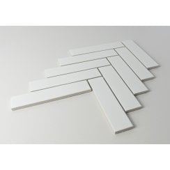 Herringbone White Matt 20.9cm x 24.7cm (3.2cm x 14.5cm) Wall Mosaic