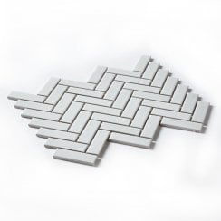 Herringbone White Matt 31.8cm x 24.7cm (2.3cm x 7.3cm) Mosaic Tile